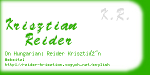 krisztian reider business card